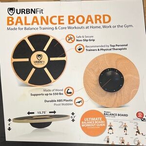 URBNFit Wooden Balance Board with Black Non-Slip Surface